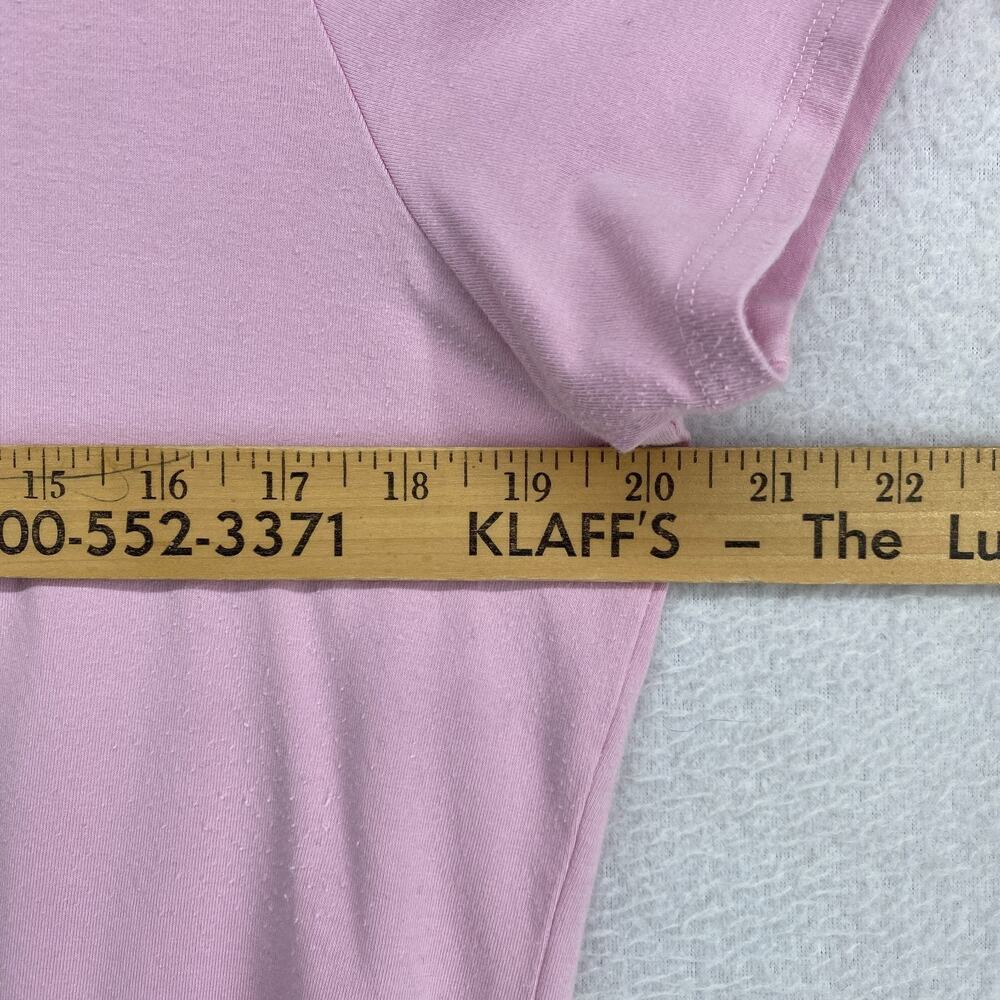 EILEEN FISHER Top L Stretch Organic Cotton Scoop Neck Short Sleeve Pink USA - Picture 9 of 11